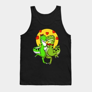 Cute T-Rex Dinosaur Couple Tank Top